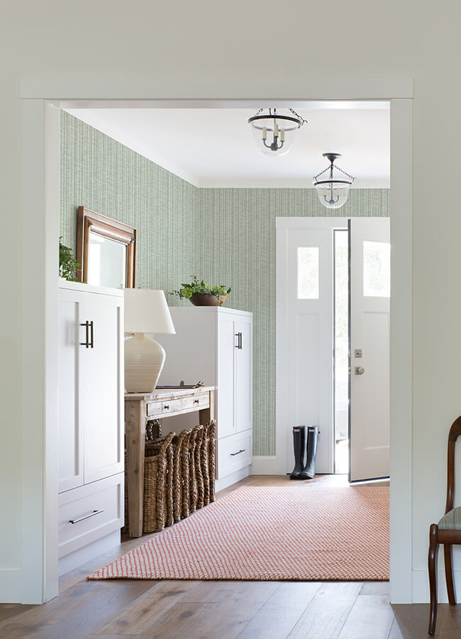4074-26655 - Simon Green Woven Texture Wallpaper - by A-Street Prints