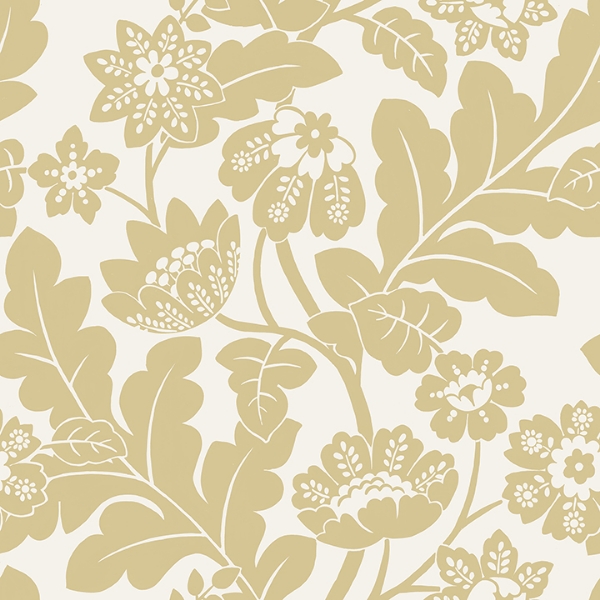 Picture of Augusta Butter Flock Damask Wallpaper