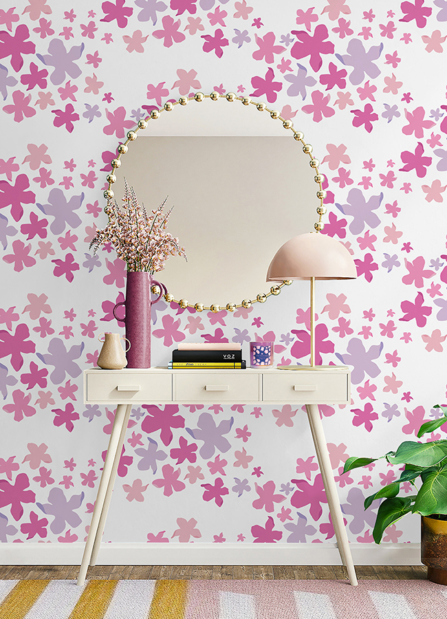 LSS4951 - Lele Lillies Pink Peel and Stick Wallpaper - by LeLe Sadoughi ...