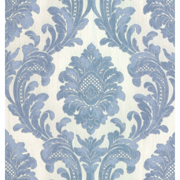 Picture of Milano Light Blue Damask Wallpaper