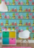 Picture of Kids Teal Tropical Shelves Wallpaper