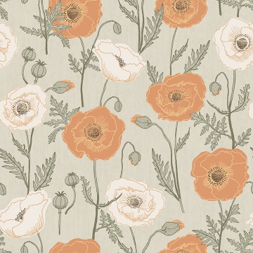 Picture of Spice Poppy Field Peel and Stick Wallpaper