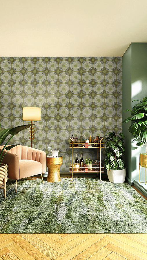 JHS5037 - Lime Superbloom Peel and Stick Wallpaper - by Jen Hewett x