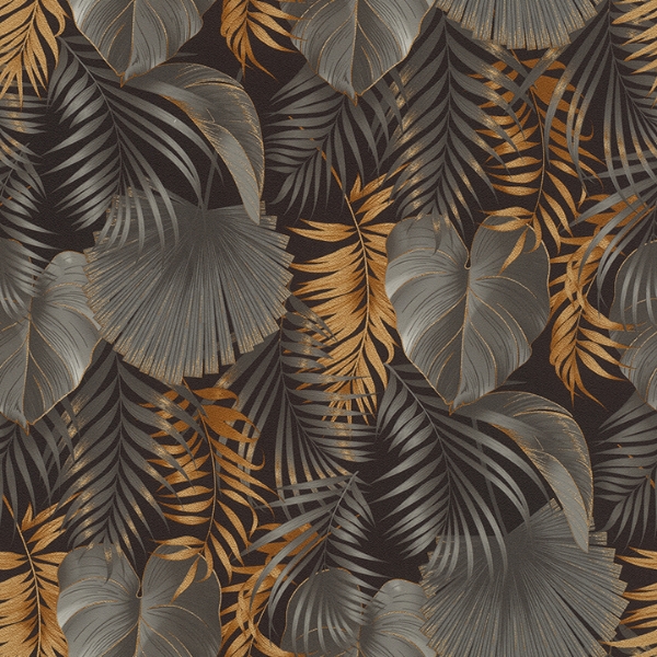 Picture of Valdivi Black Palm Fronds Wallpaper