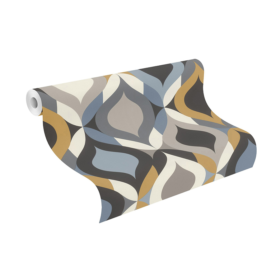 RH463712 Cicero Multicolor Retro Ogee Wallpaper by Rasch