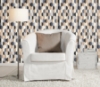 Picture of Anthony Blue Wooden Hexagon Wallpaper