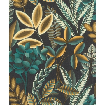 Picture of Liani Black Painterly Botanical Wallpaper