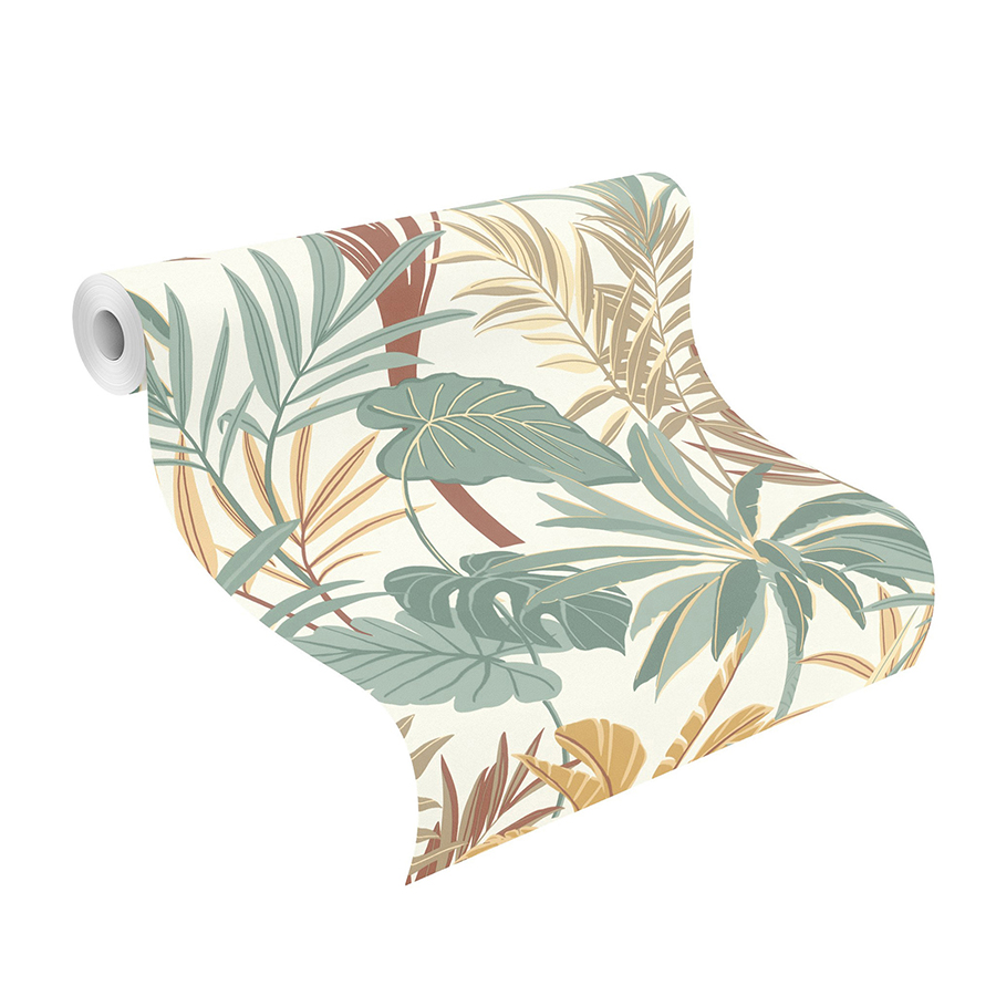 RH691610 - Rudyard Apricot Tropical Flora Wallpaper - by Rasch