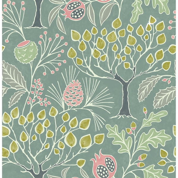 Picture of Green Groovy Garden Peel and Stick Wallpaper