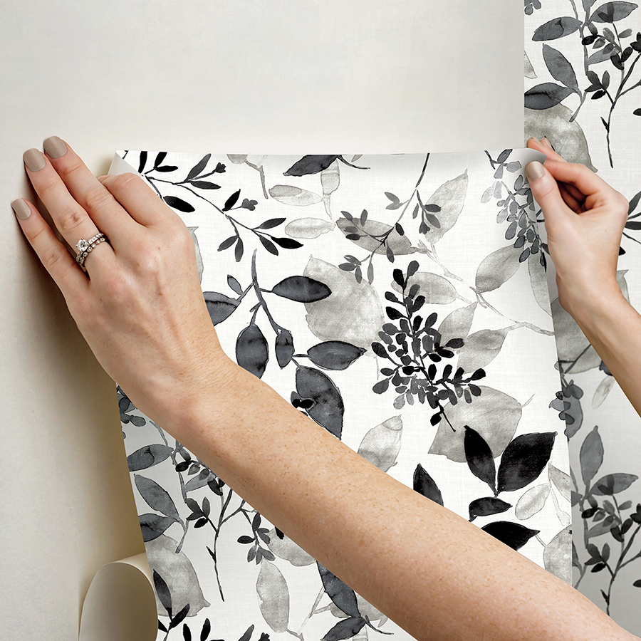 NUS4983 Black Breezy Peel and Stick Wallpaper by NuWallpaper