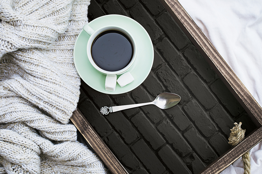 NUS4842 Black Amsterdam Brick Peel and Stick Wallpaper by NuWallpaper