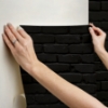 Picture of Black Amsterdam Brick Peel and Stick Wallpaper
