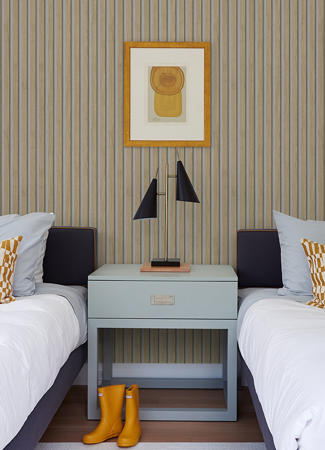 NUS4845 Natural Slat Wood Peel and Stick Wallpaper by NuWallpaper