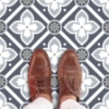 Dublin Slate Floral Peel And Stick Floor Tile