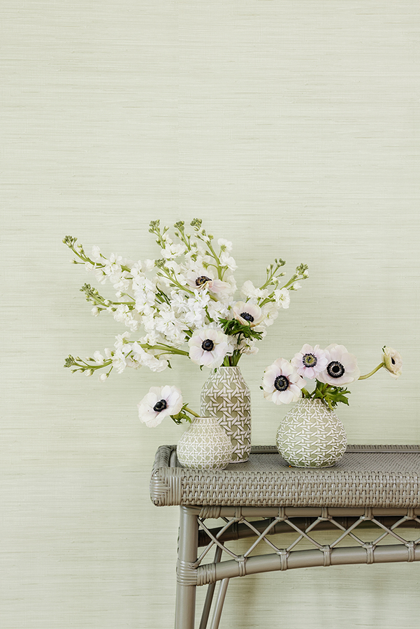SSS6007 Cucumber Classic Faux Grasscloth Peel and Stick Wallpaper