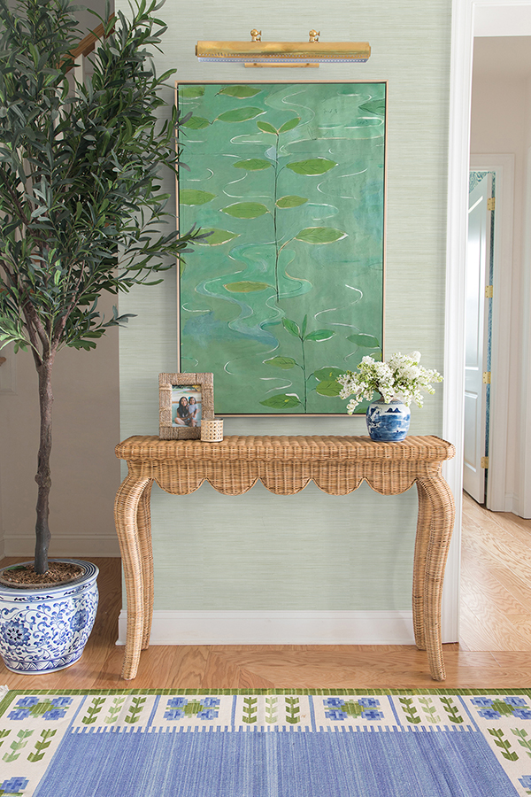 SSS6007 Cucumber Classic Faux Grasscloth Peel and Stick Wallpaper