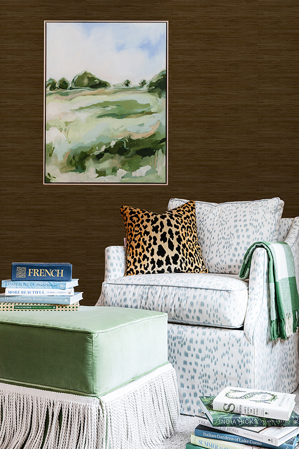 SSS6010 Chocolate Classic Faux Grasscloth Peel and Stick Wallpaper