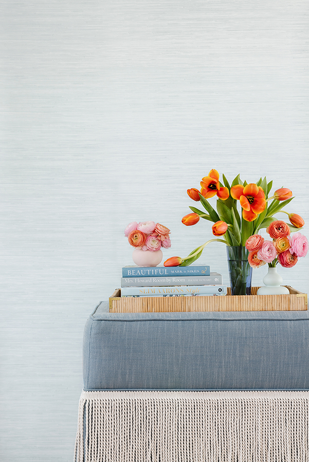 SSS6012 Whisper Blue Classic Faux Grasscloth Peel and Stick Wallpaper