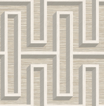 Picture of Henley Wheat Geometric Grasscloth Wallpaper
