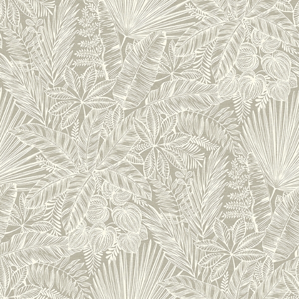 Picture of Vita Light Brown Botanical Wallpaper