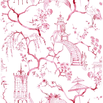 Picture of Serena Rasberry Chinoiserie Wallpaper