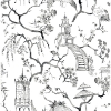 Picture of Serena Charcoal Chinoiserie Wallpaper