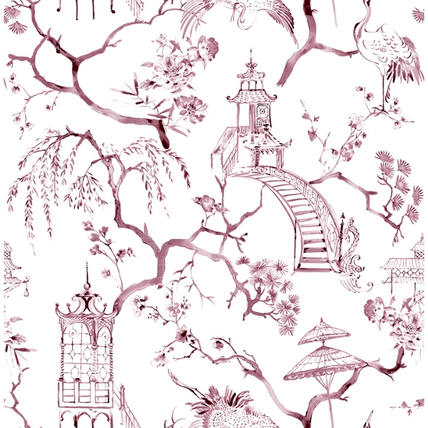 Picture of Serena Plum Chinoiserie Wallpaper