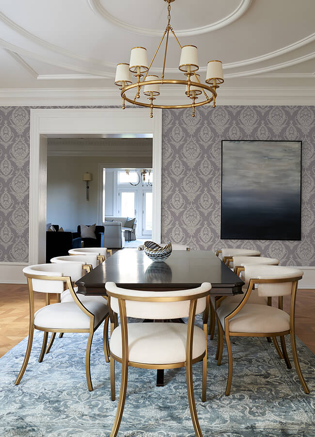 4120-26820 - Arlie Lavender Botanical Damask Wallpaper - by A-Street Prints