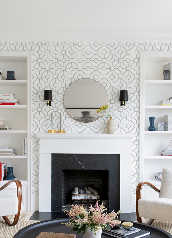 412026832 Addis Grey Trellis Wallpaper by AStreet Prints