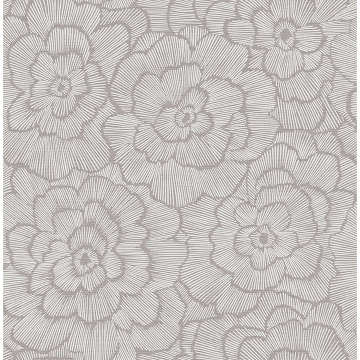 Picture of Periwinkle Sterling Textured Floral Wallpaper