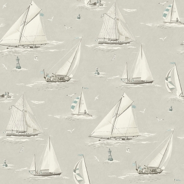 Picture of Leeward Light Grey Sailboat Wallpaper