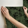 Picture of Black & Green Cassava Palm Peel and Stick Wallpaper