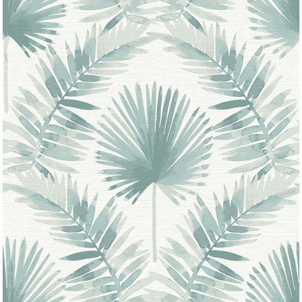 Picture of Calla Teal Painted Palm Wallpaper