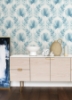 Picture of Calla Blue Painted Palm Wallpaper