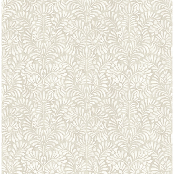 Picture of Elma Taupe Fiddlehead Wallpaper