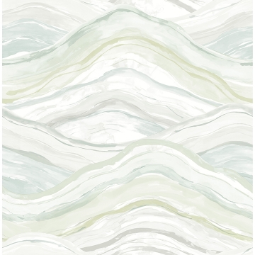 Picture of Dorea Sea Green Striated Waves Wallpaper