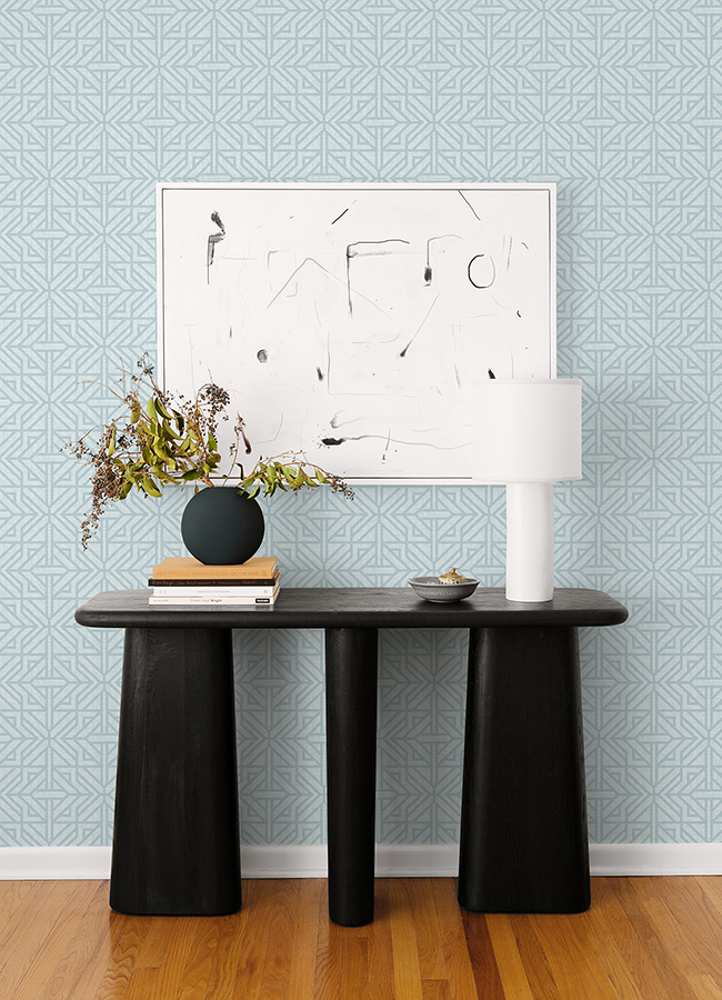 412126932 Hesper Sky Blue Geometric Wallpaper by AStreet Prints