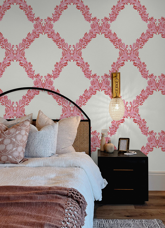 SCS6050 - Valentino Wreath Peel and Stick Wallpaper - by Scalamandré