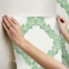 Picture of Jade Wreath Peel and Stick Wallpaper