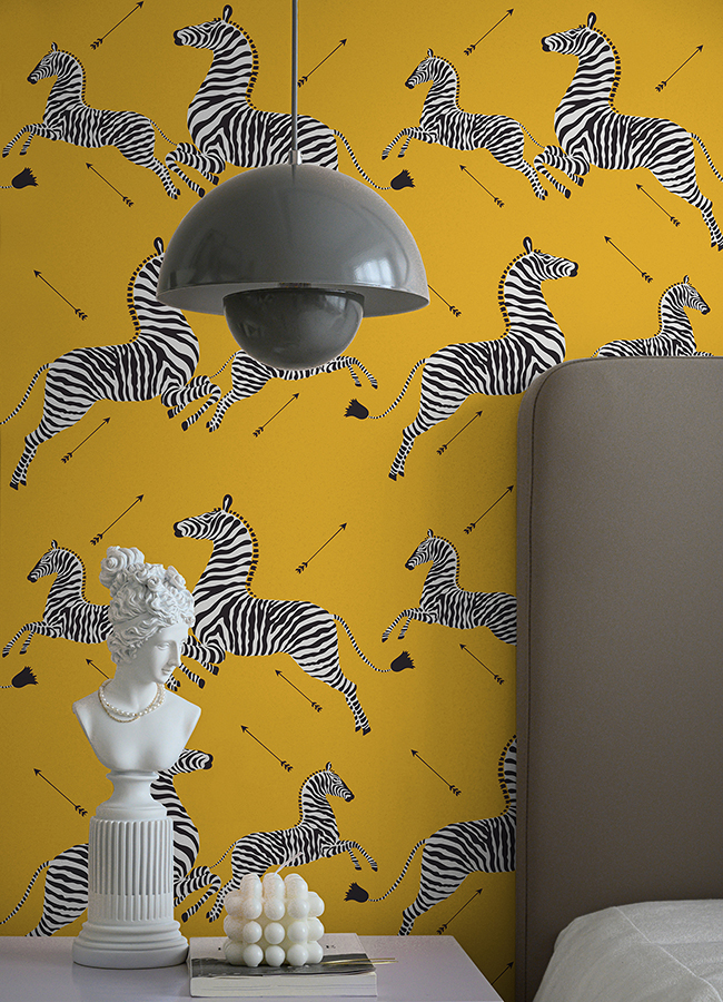 SCS6052 Sunbeam Zebra Safari Peel and Stick Wallpaper by Scalamandré