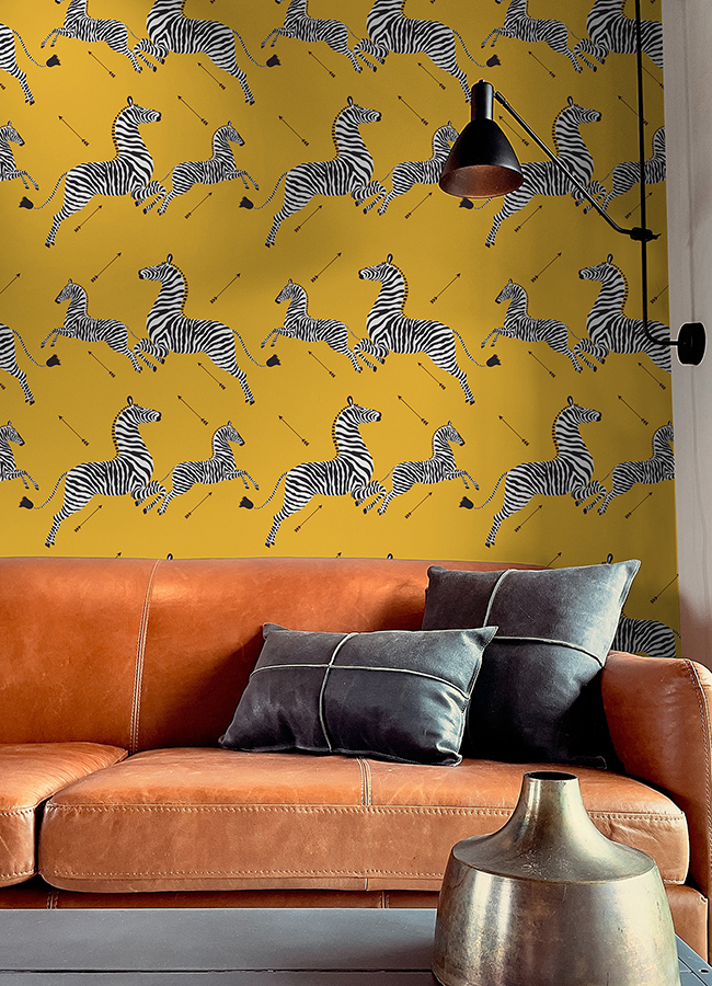 SCS6052 - Sunbeam Zebra Safari Peel and Stick Wallpaper - by Scalamandré