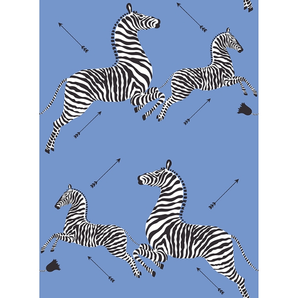 Picture of Azure Zebra Safari Peel and Stick Wallpaper