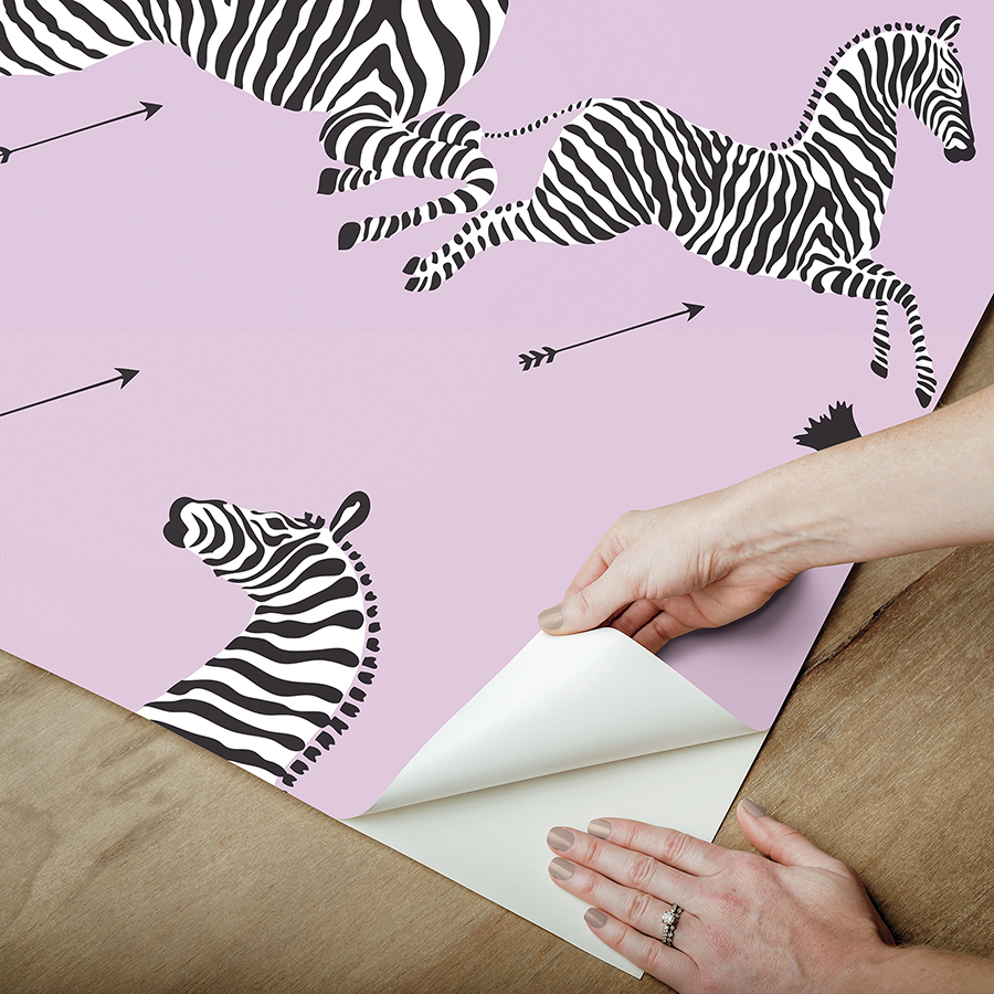 SCS6054 Lilac Zebra Safari Peel and Stick Wallpaper by Scalamandré