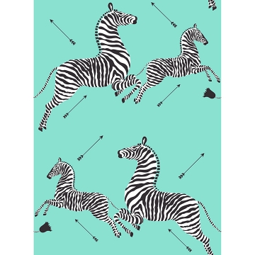 Picture of Aqua Zebra Safari Peel and Stick Wallpaper