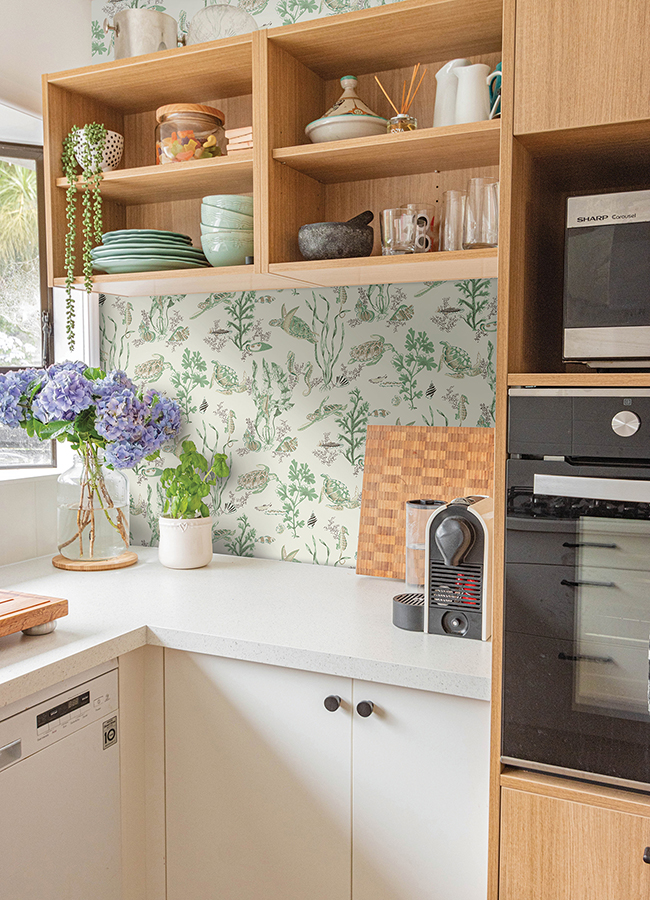 SCS6056 Jade/Sandstone Garparilla Peel and Stick Wallpaper by