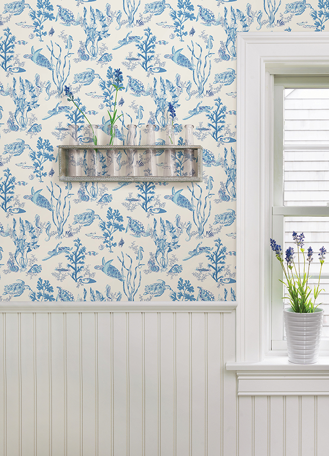 SCS6057 - Azure Garparilla Peel and Stick Wallpaper - by Scalamandré