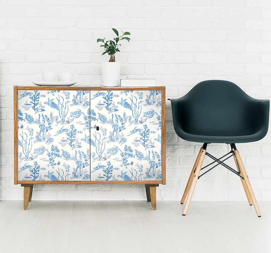 SCS6057 - Azure Garparilla Peel and Stick Wallpaper - by Scalamandré