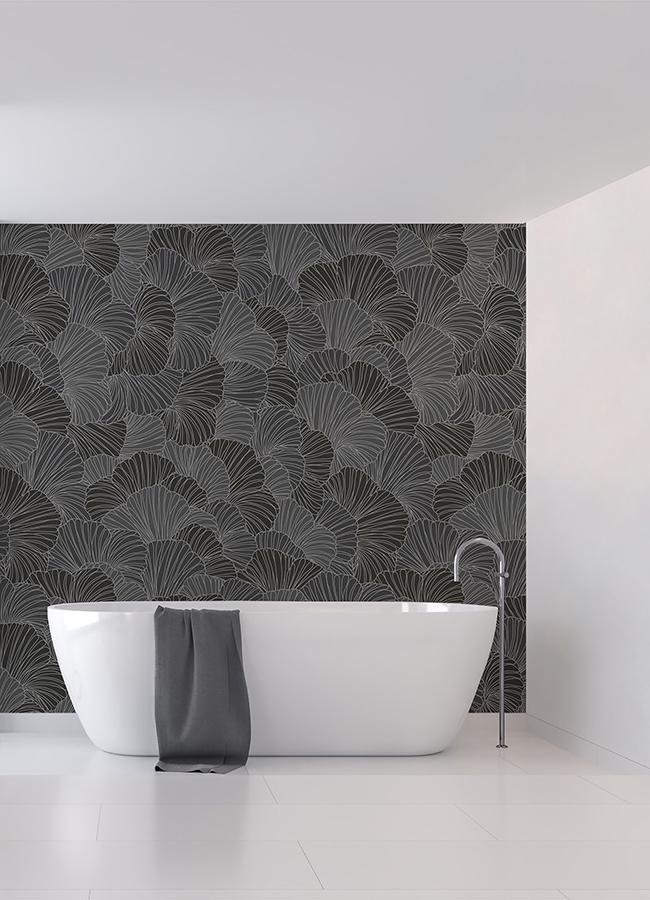 ASTM5050 - Petals Charcoal Grey Wall Mural - by Katie Hunt x A-Street ...