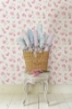 Picture of Chateau Rose Ribbon Rosa Peel and Stick Wallpaper