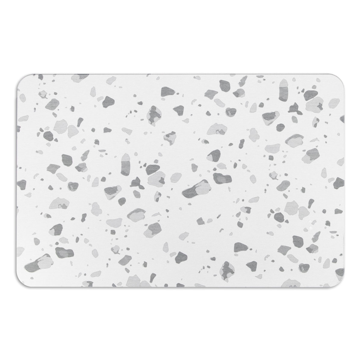 bathwgreyterrazzo Grey Terrazzo White Stone Bath Mat, Non Slip by
